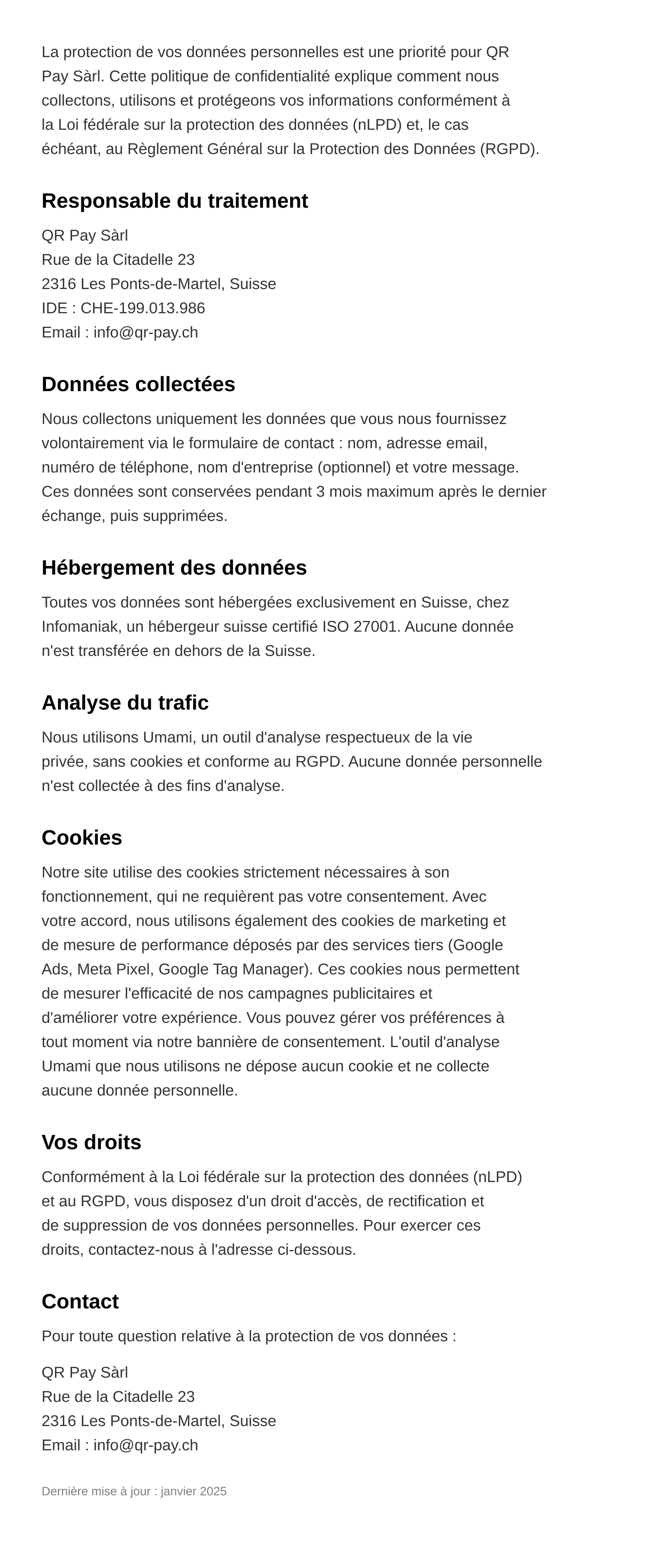 Politique de confidentialité